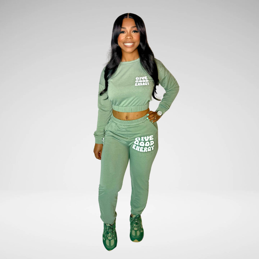Good Energy Puff Printed Jogger Set