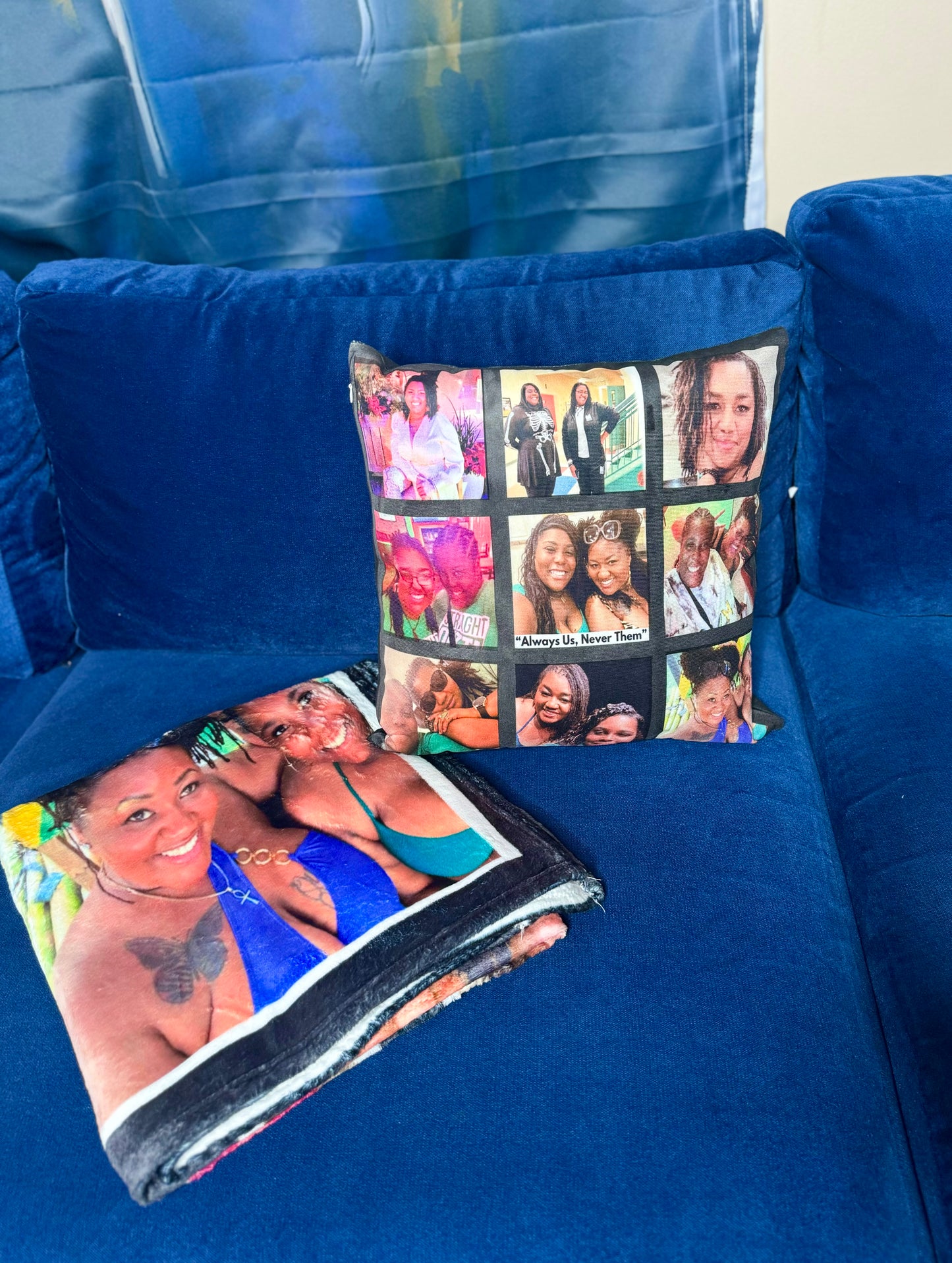 Personalized Throw Blanket & Pillow Set