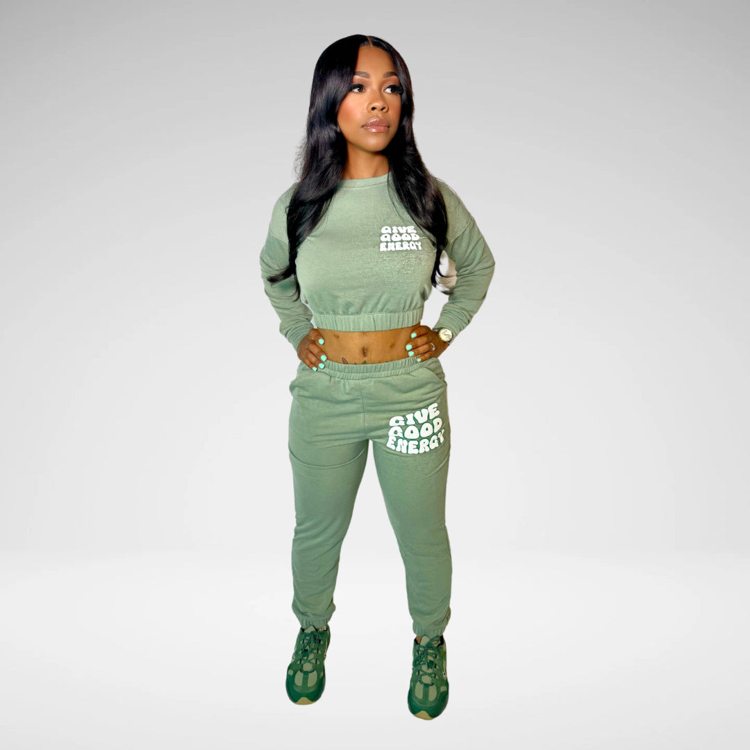 Good Energy Puff Printed Jogger Set