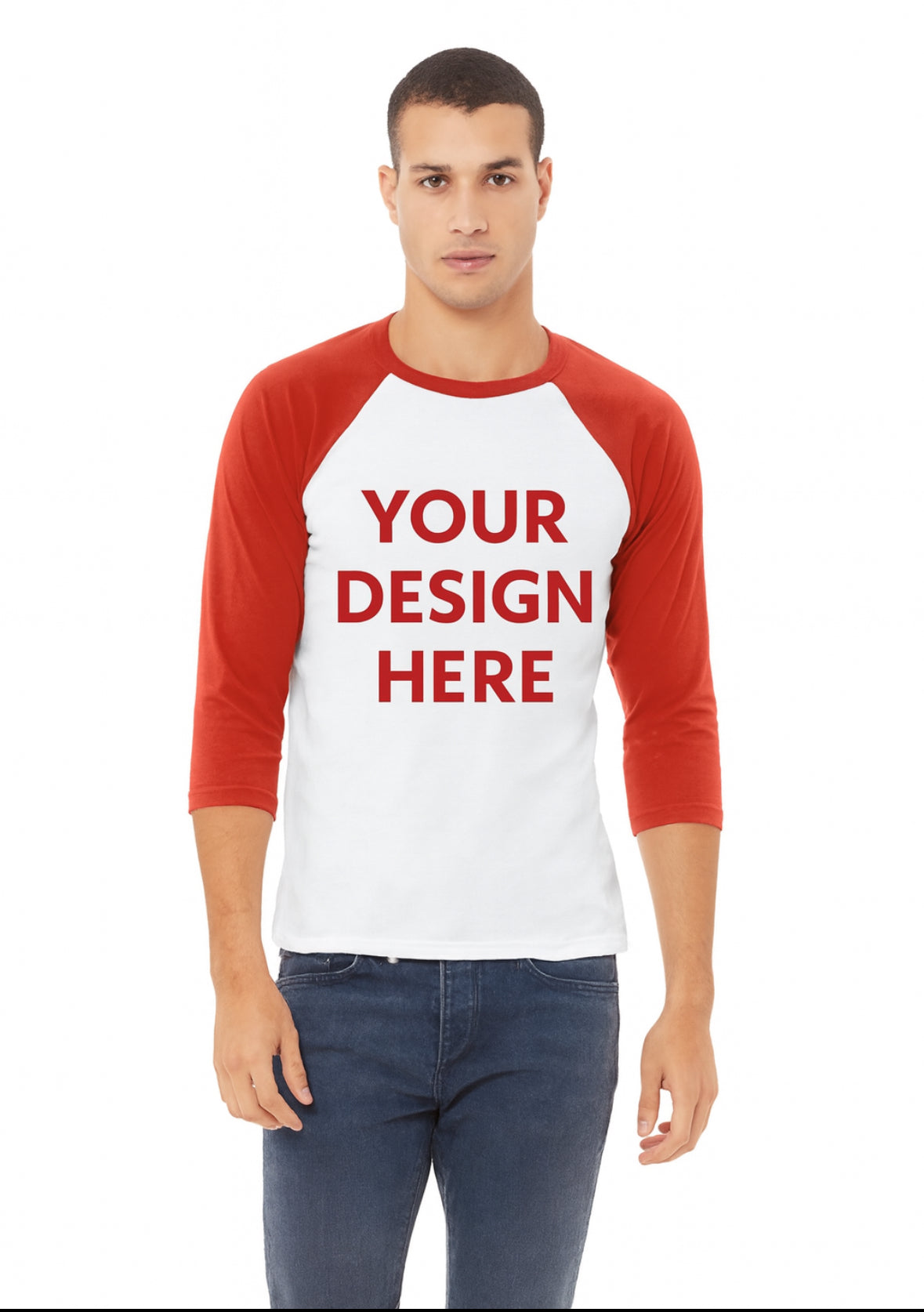 Bella+Canvas Unisex 3/4 Sleeve Baseball Tee